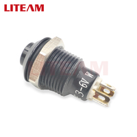 Interrupteur à bouton-poussoir miniature noir de 10 mm, momentané, à auto-retour, DC3-6V, à verrouillage automatique, IP65, structure électronique, interrupteur à bouton-poussoir en métal