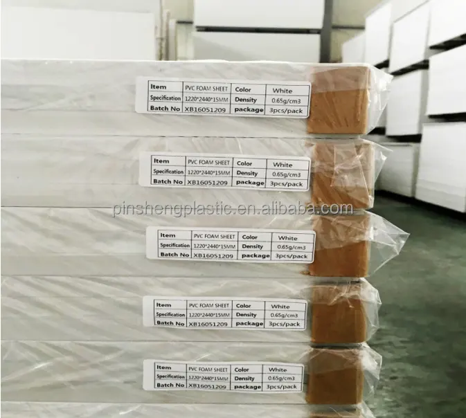 Pinsheng sheetand busa pvc putih 18mm Multiwood dan Gloss tinggi lembar busa celuka pvc 18mm UE pada panel kabinet