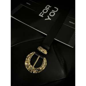 Ceinture pour femme avec boucle dorée, ceinture décontractée en PU avec boucle à ardillon en alliage - Product Image 2