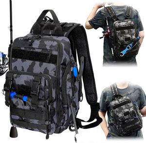 Sac à dos de pêche avec porte-cannes, échantillon gratuit, en tissu Oxford 900D résistant à l'eau, grand sac de rangement pour matériel de pêche - Product Image 4