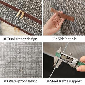 Household Collapsible Fabric Organizer Home Durable Heavy-Duty Steel Frame Storage <b>Bins</b> with Window - Product Image 4