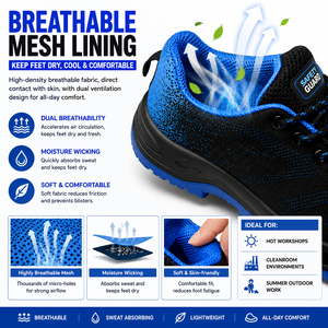 Modern Flyknit Safety Shoes Lace Up Design Durable <strong>Work</strong> <strong>Trainers</strong> for Manufacturing &amp; Plant - Product Image 1