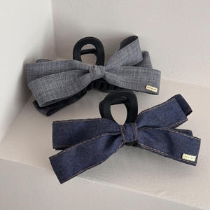 Pinza de Pelo Coreana Estilo Cowboy 2025, Nueva Pinza Grande de Plástico Recubierta de Tela para Niñas - Product Image 4