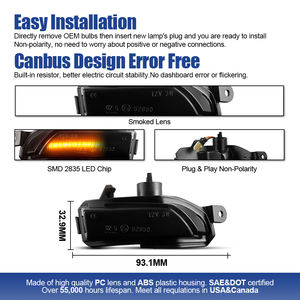 Vente en gros de clignotants latéraux à LED ambre 12V Flow Blink pour SKODA RAPID NH1 NH3 2012.12+ FABIA NJ3 NJ5 TOLEDO IV KG3 - Product Image 3