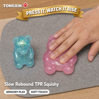 TONGXIN Vente en gros de jouets Squishy en TPR et Maltose, Ours à paillettes et Balles anti-stress à remontée lente, Lot en vrac, Approvisionnement direct usine
