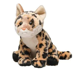Dolması hayvan oyuncaklar leopar baskı gerçekçi kedi peluş oyuncaklar süper Kawaii gri beyaz dolması peluş kedi oyuncaklar kız erkek hediyeler için