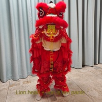 Ensemble de vêtements de performance de danse du lion de 6/9 pouces pour enfants comprenant un pantalon jupe et un accessoire de tête Foshan jouet de lion d'éveil de salle de bal en plastique