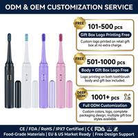 Brosse à dents électrique sonique avec logo personnalisé, pack combo pour soins bucco-dentaires, recharge USB, étanche, pour adultes, 3 modes et minuteur intelligent, 4 têtes