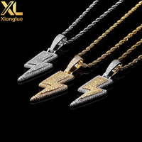 Kalung Rantai Bambu Tembaga Berhiaskan Zirkon Liontin Hip-hop Eropa Amerika Lapis Emas 18K 24 Inci Hadiah