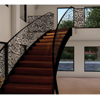 CBMMart Escalier en colimaçon moderne à bande de roulement en bois personnalisé Escalier en bois courbé en bois d'hévéa Escalier en bois pour sous-sol