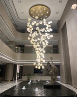 Suspension LED moderne en cuivre, design branche d'arbre en céramique avec pétales de magnolia blancs, commande par interrupteur, AC 220V, pour intérieur, salon, hall d'hôtel