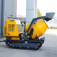 Bétonnière sur chenilles de 300 L, bétonnière hydraulique auto-chargeante, camion bétonnière à chenilles en caoutchouc, machine à béton portable pour la construction