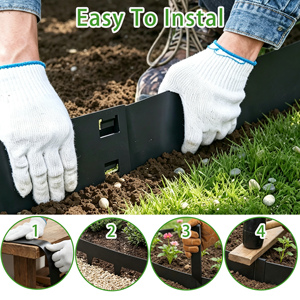 10 High Easy to Install No Dig Steel Mini Corners Garden Edging <b>Border</b> with Privacy for Shrubbery - Product Image 3