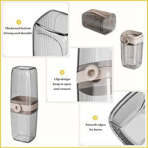 Toothbrush Holder Travel <b>Storage</b> Container with Transparent Case for Toothpaste and Mouthwash Cup Portable Bathroom Tools - Product Image 4
