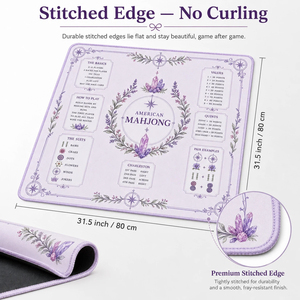 Luxury Purple Rose Wreath Mahjong Table Mat Noise Reduction Neoprene Game Play Mat with Travel Bag for <b>Gifts</b> - Product Image 4