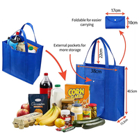Sac fourre-tout en PP tissé personnalisé réutilisable pour les courses, écologique, avec poignées, 120 g/m², 140 g/m²