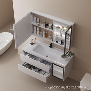Espejo Redondo LED Inteligente Blanco Ouni para Baño, Mueble de Baño con Lavabo de Cerámica de Una Pieza de 60 cm - Product Image 5