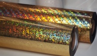 Rouleaux de film de transfert à chaud personnalisés en feuille d'or, film de lamination holographique pour emballage de cartes en papier