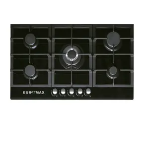 Build in 5 burner gas hob with tempered glass gas kitchen sotve