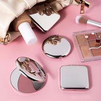 Customized High Quality Blank Metal Compact Mirror Customized Printing Pocket Mirror Double-sided Make up Mirror