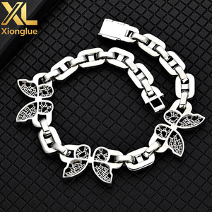 <b>Iced</b> <b>Out</b> Unisex Hip Hop Baguette <b>Chain</b> Jewelry 15mm Miami Cuban Link Pig-Nose Butterfly Shape Necklace Light Zircon Charm - Product Image 6