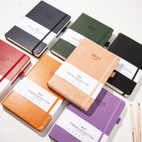 2025 A5 planificateur personnalisé en cuir PU Journal quotidien mensuel Journal imprimé Logo affaires cahier à couverture rigide