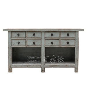 <span class=keywords><strong>Buffet</strong></span> en <span class=keywords><strong>bois</strong></span> avec finition blanchie à l'ancienne, gris délavé et vieilli - Product Image 1