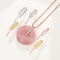 Vente en gros 925 Sterling Silver Oval CZ Zircon Pendentif Clip Fermoir Bail Pour Jade Gemmes Bijoux Accessoires