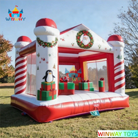Nouvelle Arrivée - Château Gonflable Personnalisé en PVC pour Noël - Bonhomme de Neige - Maison de Rebond Gonflable pour Enfants - Location pour Fêtes de Fin d'Année