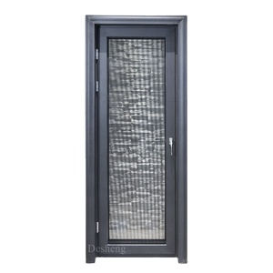 Porte de toilette en aluminium, porte de salle de bain en aluminium, double vitrage trempé, fenêtres et portes en aluminium allemandes - Product Image 3