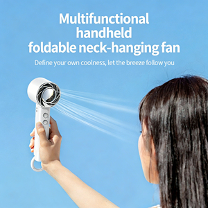 Nouveau mini ventilateur de cou pliable rechargeable, ventilateur de bureau portable 3-en-1 - Product Image 2