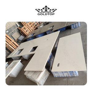 GOLDTOP fábrica al por mayor OEM/ODM Calacatta oro 5046 <span class=keywords><strong>Nuvo</strong></span> 20mm superficie encimeras de cuarzo blanco para cocina Hotel diseño moderno - Product Image 3