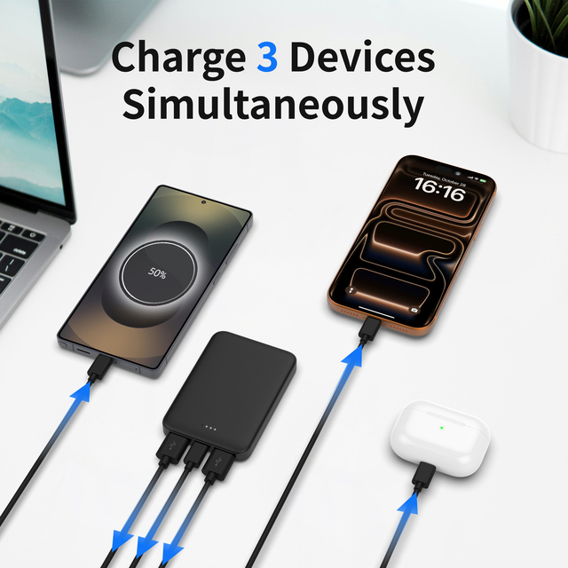 5V 2.4A Portable Charger Mini Power Bank 5000mah Pocket Size Battery Pack for Smart Phones and Heated Vest