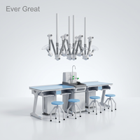 Table de laboratoire moderne en aluminium et résine phénolique pour étudiants, idéale pour les laboratoires de chimie, de biologie et de physique
