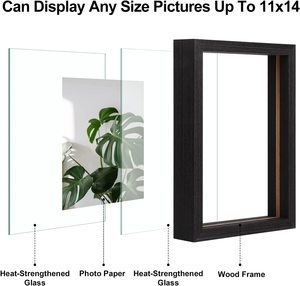 Khung ảnh bằng gỗ tự nhiên với khung kính đôi tối thiểu sinh thái Khung ảnh gỗ - Product Image 2