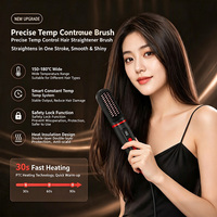 AINI Peigne Lisseur Sans Fil Professionnel Portable Rechargeable Mini Peigne Lisseur et Fer à Boucler 2 en 1