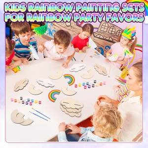 Наборы для рисования радуги и детские творческие наборы DIY - Деревянные наборы для росписи с лазерной резкой для создания красочных радужных украшений - Product Image 6