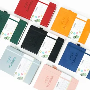 Academic A5 Logo Customized Pocke PU Leather Diary Note Book Custom Elastic band Hardcover Budget Mini A6 size Pocket Notebook