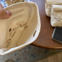 Sac en toile de coton mignon, petit, cosmétique, mini, portable, pour écouteurs, bijoux, grande capacité, impression d'écran, logo, fermeture éclair, bouton
