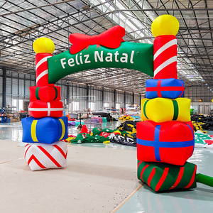 Inflatable Christmas <b>Arch</b> <b>Gate</b> With Gift Boxes Feliz Natal Outdoor Holiday Decoration PVC Material Party Decor - Product Image 2