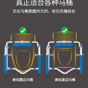 Siège de toilette pour personnes âgées avec dossier, capacité de charge de 200 kg, équipement de sécurité pour salle de bain en fer bleu gris pour personnes âgées - Product Image 3