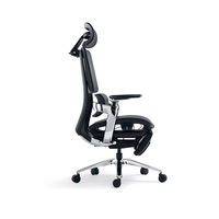 Chaise de bureau ergonomique de direction en cuir, chaise de travail inclinable avec appui-tête et soutien lombaire réglables