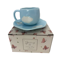 Vente en gros d'usine - Tasses à expresso en porcelaine faites à la main 3oz, tasses à thé en céramique irrégulières avec soucoupe, compatibles lave-vaisselle pour café