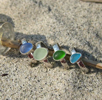 Été plage voyage forme organique larme mer verre vie en vrac argent ornements bijoux breloques anneaux