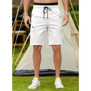 2025 pantalones de joggers de pana informales de cintura alta para hombre, pantalones cortos Cargo antiarrugas, talla XL, logotipo personalizable, color recto - Product Image 2