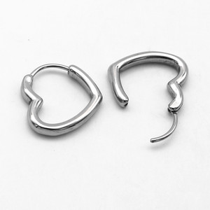 Pendientes de aro de acero y titanio con forma de corazón de yunnique, joyería minimalista y elegante, regalo para mujer, accesorios de moda - Product Image 3
