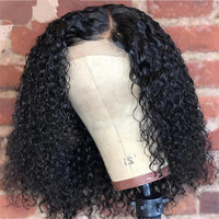 Perruque Afro Bouclée Frisée Vierge Cheveux Humains Remy Type Bob pour Femmes Noires Américaines et Africaines Perruque Cheveux Frisés Africains Fluffy Effet Dreadlock