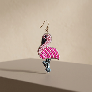 Embroidered Cactus Design Glass Beads Sequined Bohemian Gold Plated Women's <b>Earrings</b> Certified Safe - Product Image 4