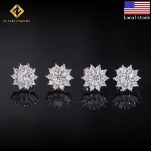 Boucles d'oreilles en moissanite flocon de neige de 10 mm, boucles d'oreilles en diamant glacé, argent massif 925, moissanite glacée VVS avec GRA - Product Image 2