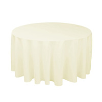 Nappe de mariage de fête blanche ronde en polyester de 120 pouces nappes pour événements